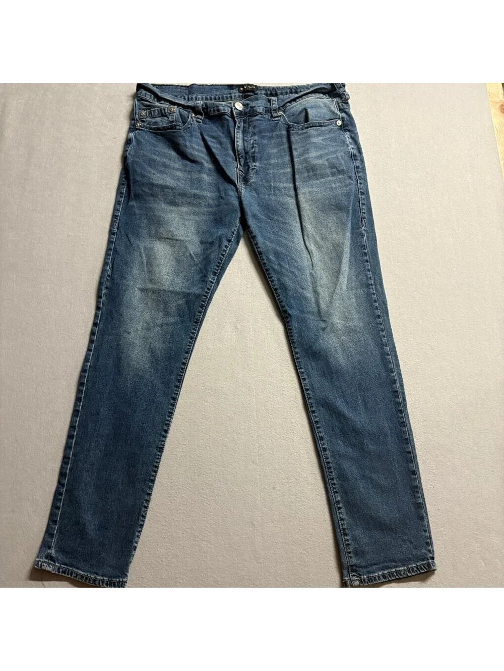 True Religion Rocco Relaxed Skinny Jeans Mens 40 Blue Denim Medium Wash